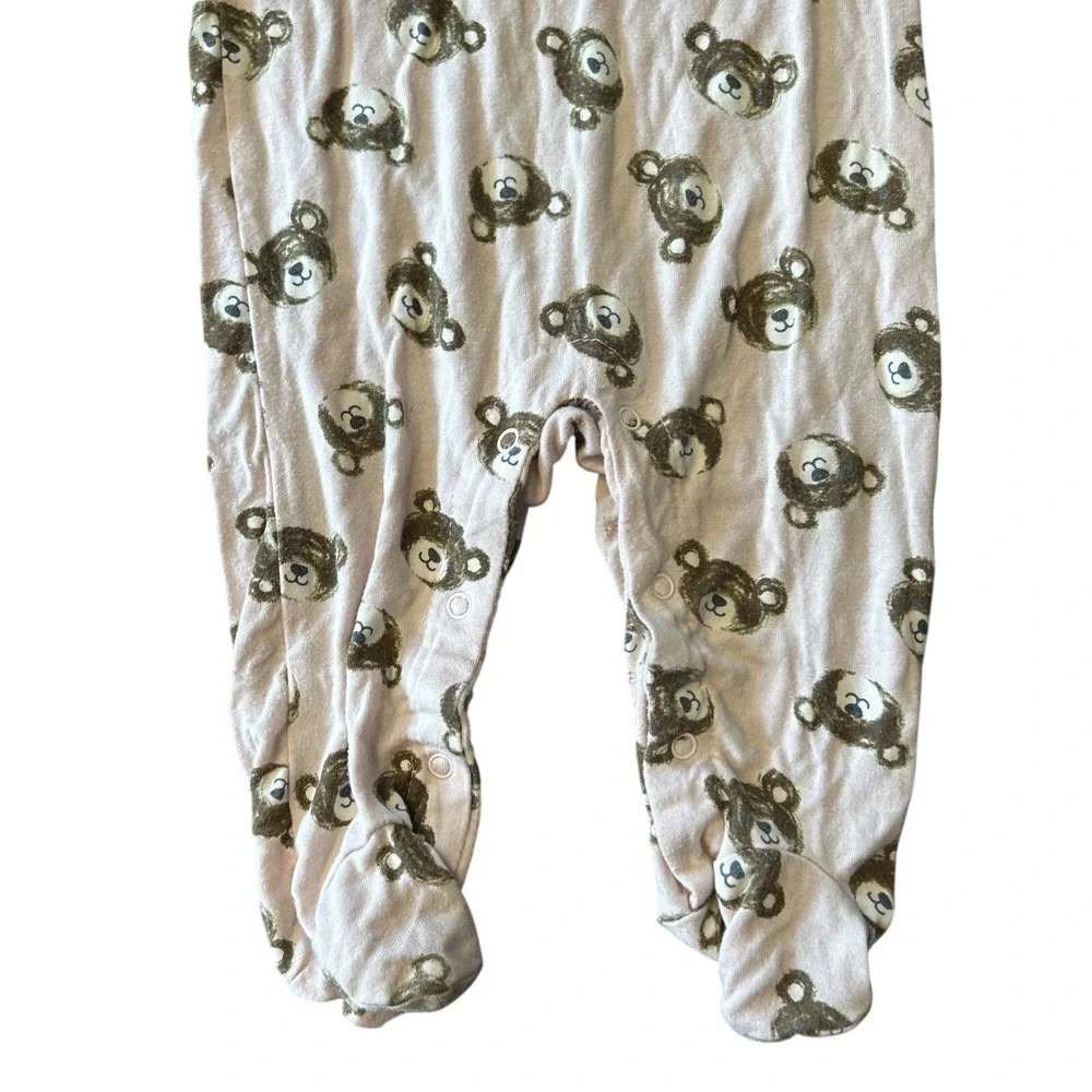 Milkberry Bamboo Pajamas‎ 3-6 Months Girl Baby Infant Pink Teddy Bear One Piece